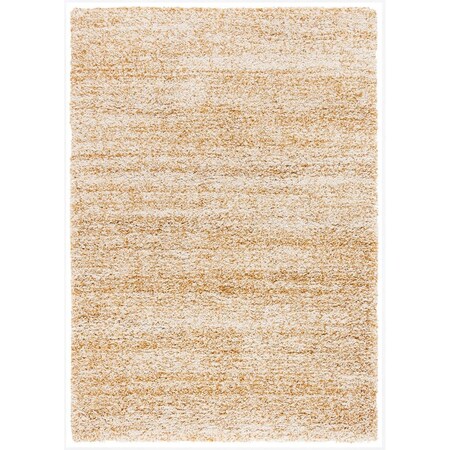 Safavieh 4 x 6 ft. Hudson Shag Power Loomed Rectangle Area Rug; Ivory & Gold SGH295G-4